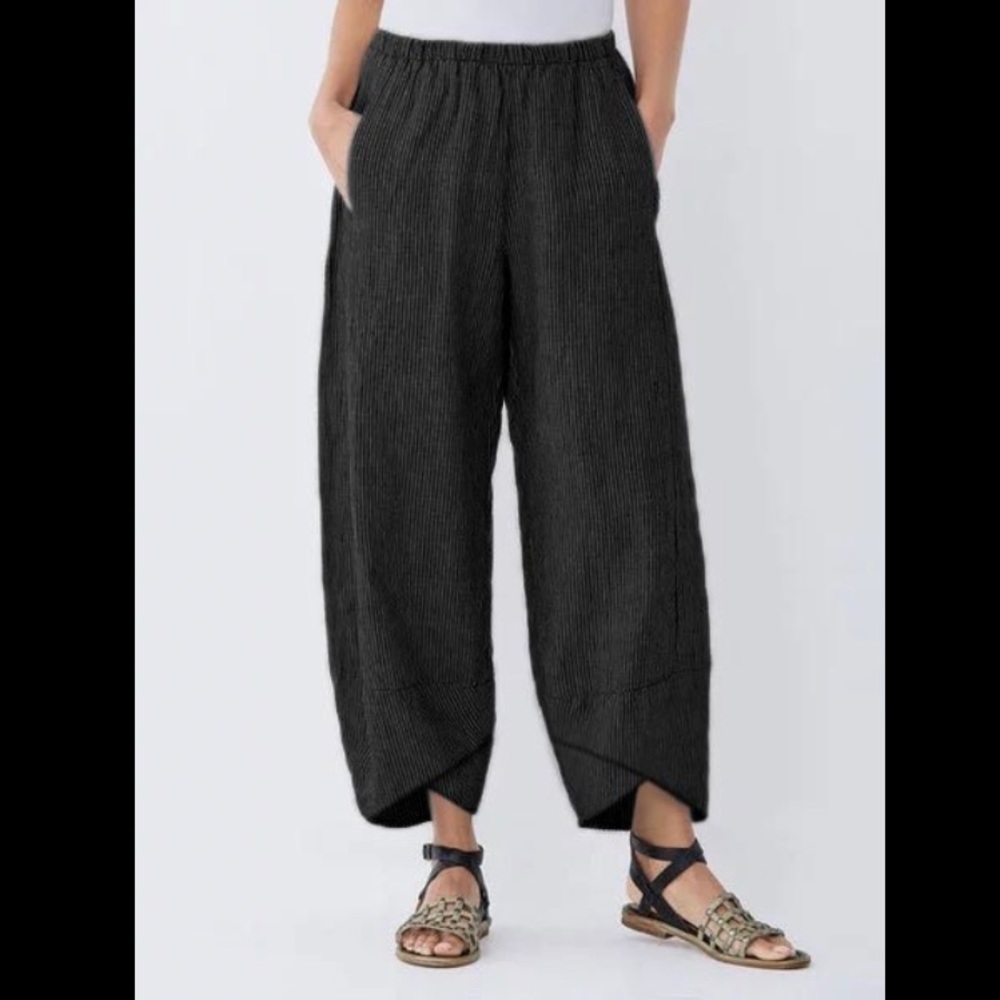 Black linen pants